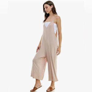 Loving People Loose Fit Jumpsuit/ Romper with Pockets (Sage Green)